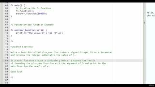 56   Exercise What Are Functions in Rust