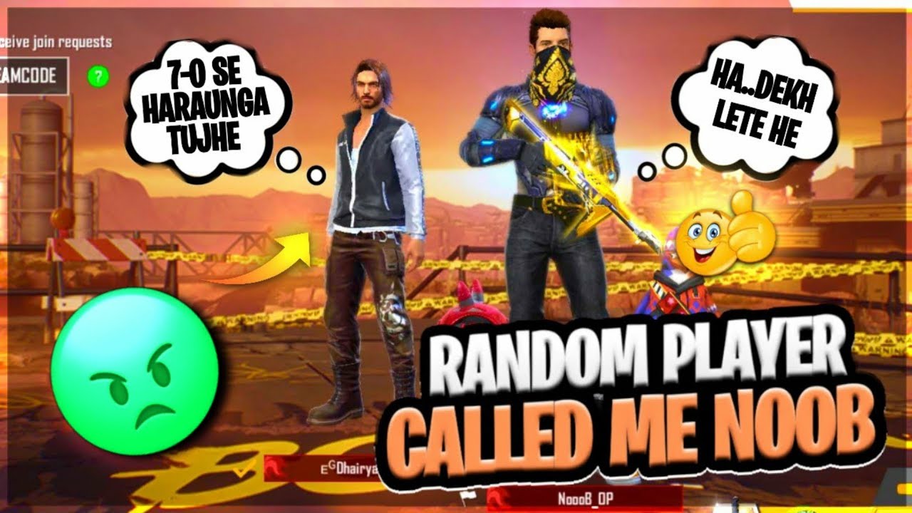 Random Player Called Me NOOB || आजा 1vs1 में  || Free Fire || Girish Gaming World