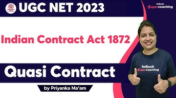 UGC NET Paper 2 Commerce - Quasi Contract  | MCQ SESSION | Priyanka ma