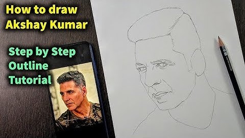How to draw Akshay Kumar😎😲 / part-1 / full sketch outline tutorial for beginners #viral #art #video