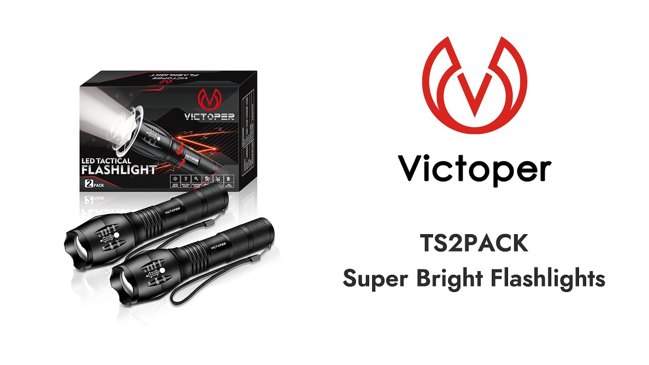 with Victoper - 5 Tactical Mode Lumens 2 Zoomable 2000 Pack Flashlights
