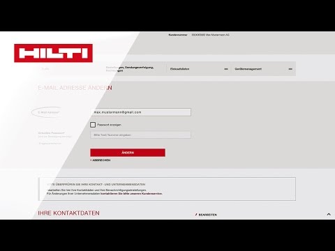 ANLEITUNG 3. So ändern Sie Ihre Hilti Online Kontodaten