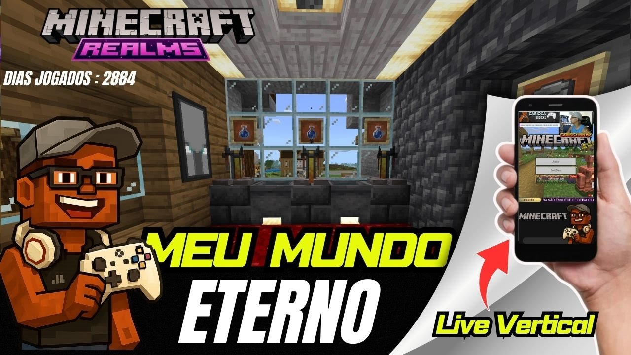 ✅ Live Vertical l Minecraft Realms Bedrock l Meu Mundo Eterno 📆26/01/2026🏆