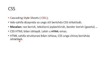 CSS 2-dars. CSS va HTML farqi