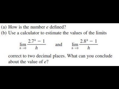 How Is The Number E Defined Using 2 7 H 1 You How Is The Number E Defined Using 2 7 H 1