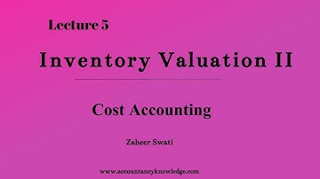 Lecture 05: Inventory Valuation (II)   I  Cost Accounting Workbook Practice   I   Zaheer Swati