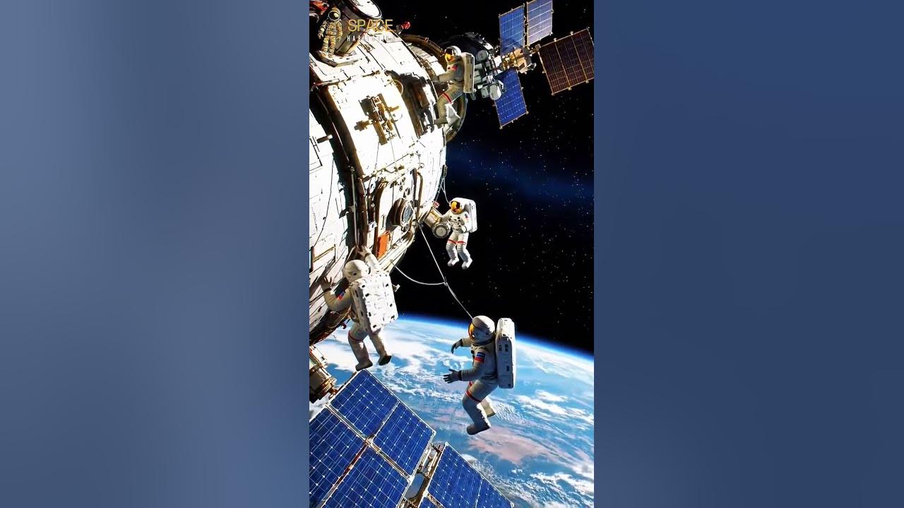Mission in Orbit 🚀 Astronauts Repair Satellite in Deep Space #space #nasa #satellite