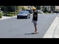 Debroo bamboo 40 longboard cruiser skateboards abec 9  test riding vid