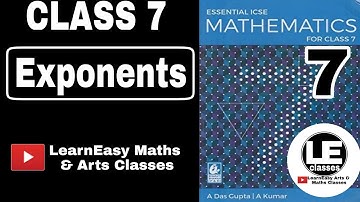 Exponents Ex-5 Class7 | Essential ICSE Mathematics for class 7 | A Das Gupta | A Kumar