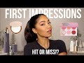 MAKEUP FIRST IMPRESSIONS | TRYING NEW TO ME MAKEUP | JUVIA&#39;S PLACE, MERIT, COLOURPOP