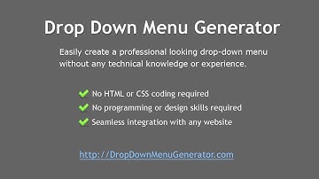 Drop Down Menu Generator - Overview