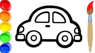 Cute Car Drawing 🚗✨ | Easy & Colorful Car Drawing and Coloring Update