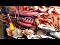 Japanese Street Food - Oysters, Wagyu Beef, Lobster, Scallops - Tsukiji Fish Market