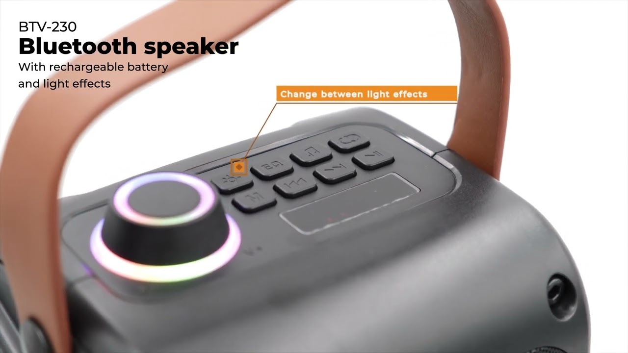 Denver BTV 230 Bluetooth Speaker with Light Effects - YouTube