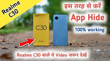 How to hide apps in realme c30/realme c30 me app hide kaise kare/realme c30 app hide setting