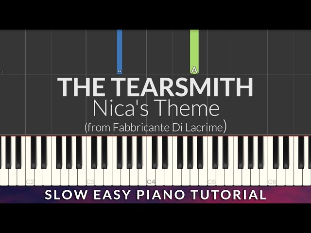 THE TEARSMITH - Nica's Theme (from Fabbricante di lacrime) SLOW EASY Piano Tutorial class=