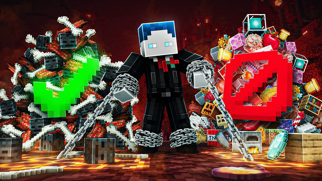 NUR 1% DER MINECRAFT ITEMS SIND ERLAUBT (SPAWN = NETHER...)