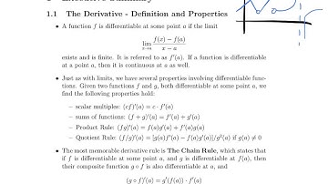 Math 23a. Week 8, Video 1: Derivatives & Increasing functions (8.1-8.2)