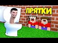 2 НУБА ИГРАЮТ В ПРЯТКИ ЗА СКИБИДИ ТУАЛЕТ В МАЙНКРАФТ | Нубик Пэнн Minecraft
