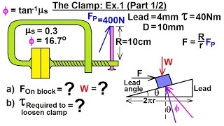 Mechanical Engineering: Ch 11: Friction (28 of 47) The Clamp: Ex. 1 (Part 1/2)