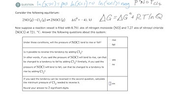 Aleks Using reaction free energy to predict equilibrium composition
