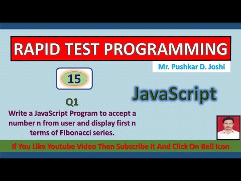 accept number from user & display its n term Fibonacci Series in JS || Rapid Test Programming