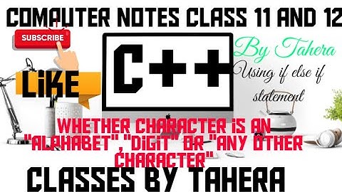program in c++ to input a character and then print whether it is an alphabet, digit,or other char