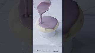 Mirror Glazed Vanilla Blueberry Mousse cake with profiteroles | Unique dessert recipes shorts