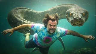 بيصوروا فيلم عن ثعبان أناكوندا فى غابات الامازون فبيطلعلهم أناكوندا بجد وبيطاردهم