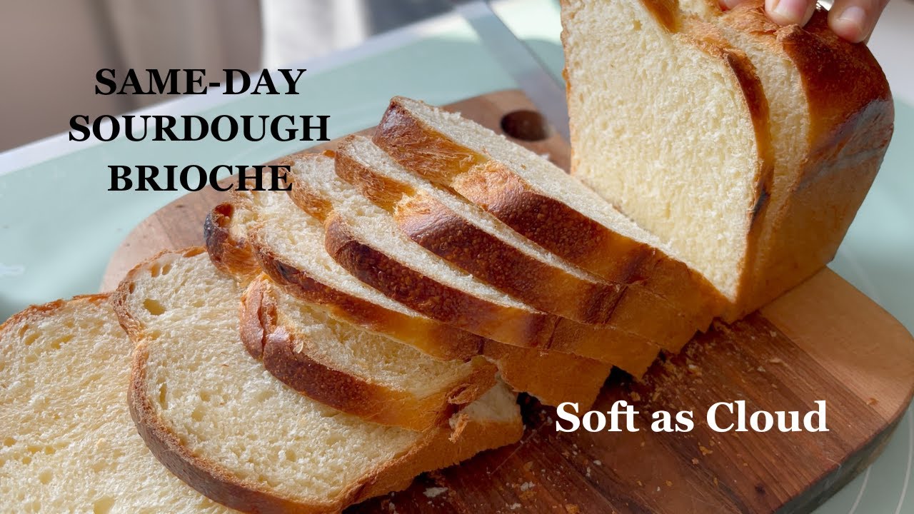 Super Soft Same Day Sourdough Brioche Sandwich Bread recipe | Bake With Me🥰