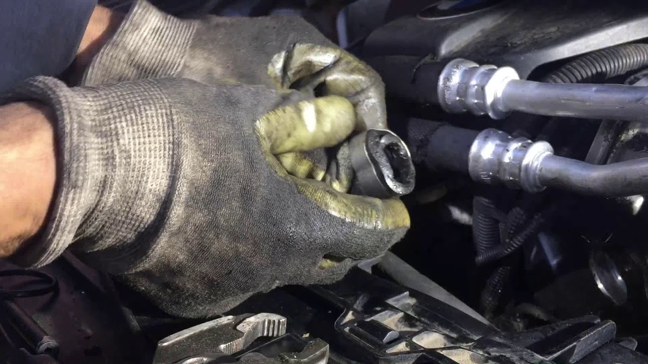 2011 bmw 535i coolant hose fitting replaced - YouTube