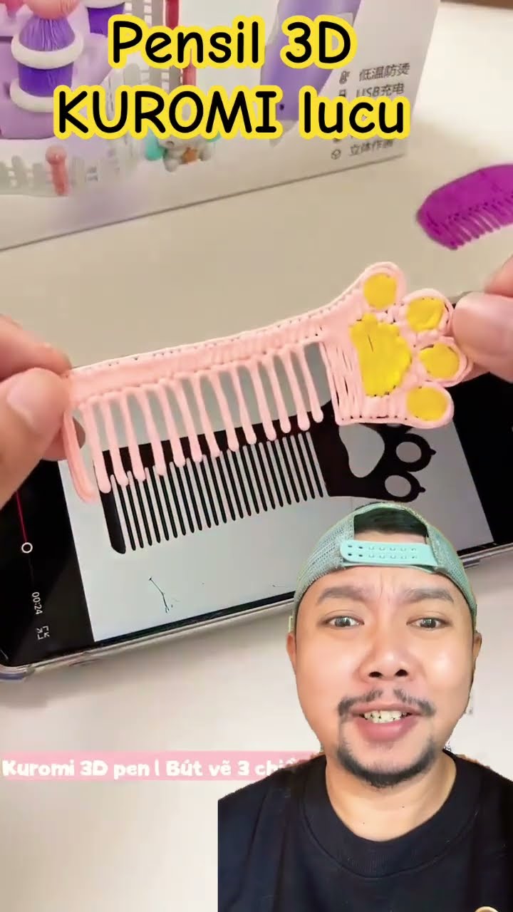 PENSIL 3DIMENSI KUROMI GEMES!!!!?? #diy #shortsfeed #sanrio #funny