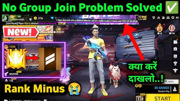 Frends Ke Group Ma Nahi Jane Ho Raha||Group Join  Problem||Rank Minus Kyu Hua||Free Fire All Problem