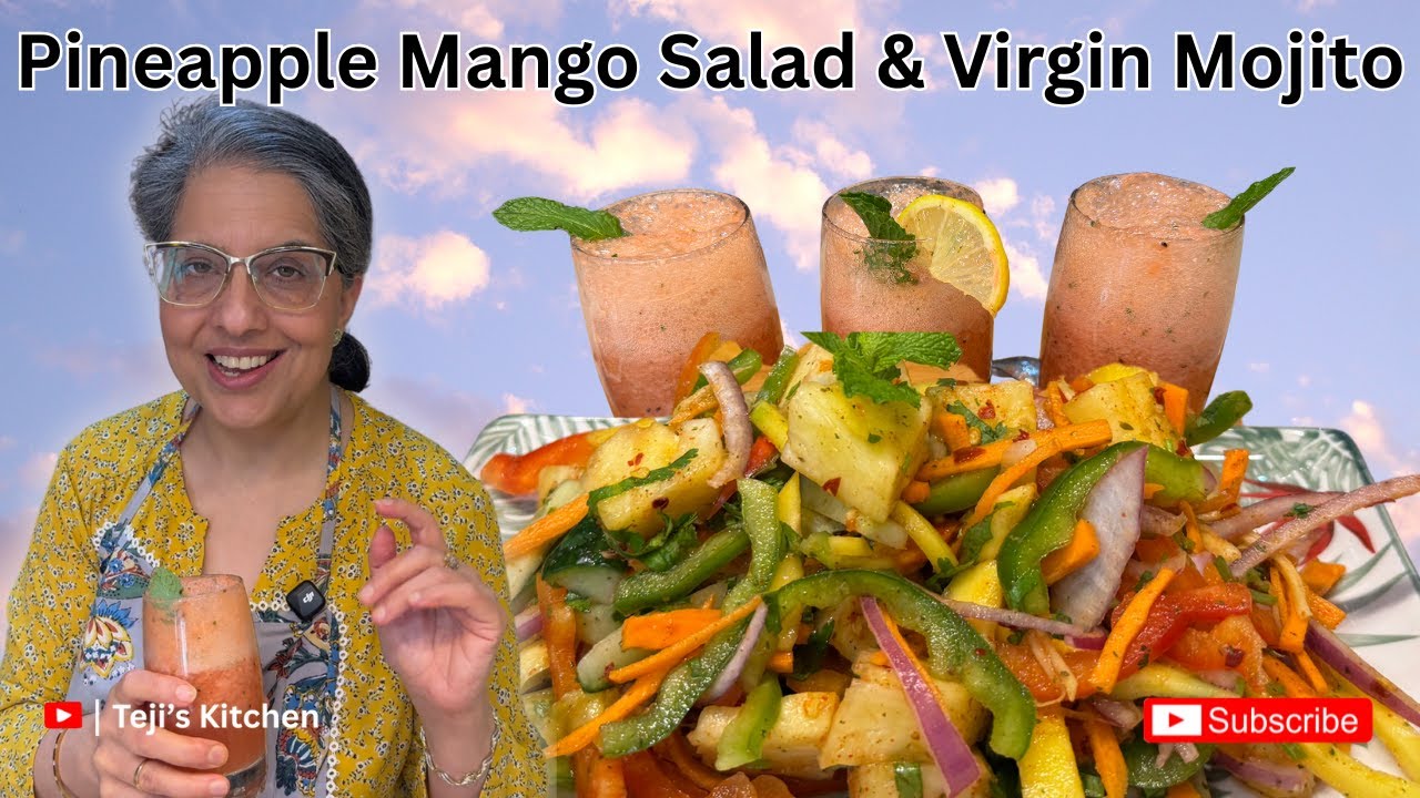 Pineapple Mango Salad & Virgin Mojito | Perfect Tropical Pairing! Summer Vibes!
