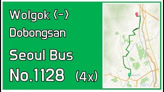 (4x) Seoul Bus Line 1128 Driving Video