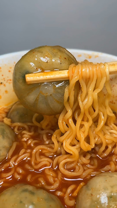 shin ramen ren with bubble dumplings #asmr #koreanfood