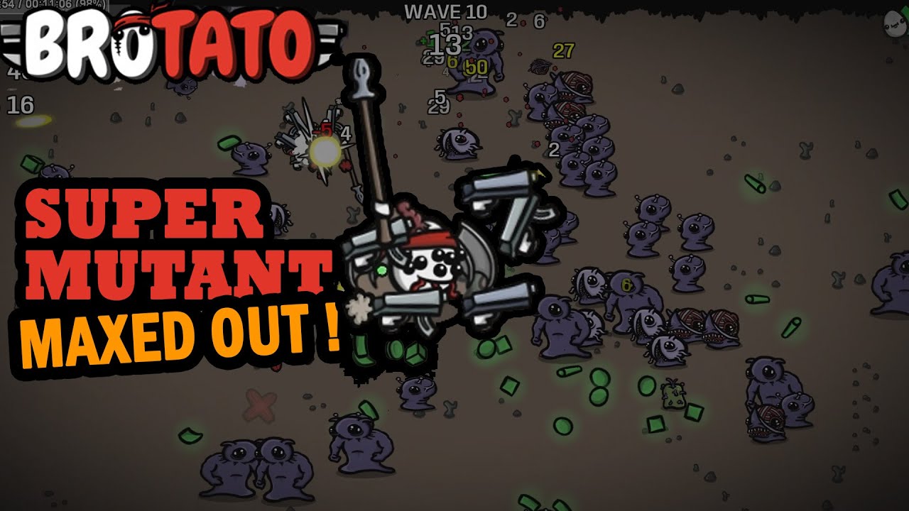 Brotato update Maxed out mutant character smashes everything in his