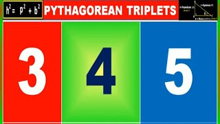 Pythagorean Triplets, 01 से 100 तक का पायथागॉरियन ट्रिपल, Trigo Triplets,  List of  triplets ,