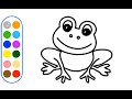 Glitter. How easy to draw and paint Frog? Learn colors for kids.