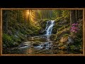 Forest Waterfall Retreat | 4K TV Art Background | Woodland Creek at Golden Hour | 2 Hour Loop