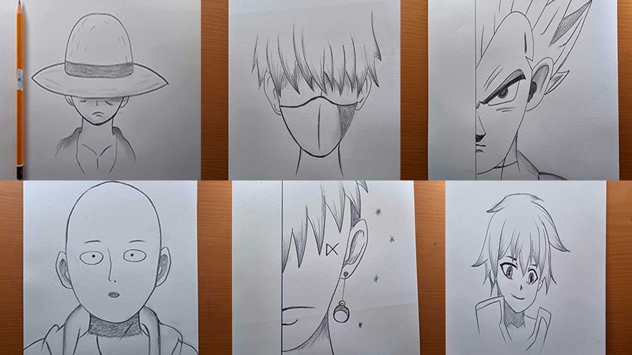 6 Desenhos fáceis de anime | Como desenhar anime passo a passo ...