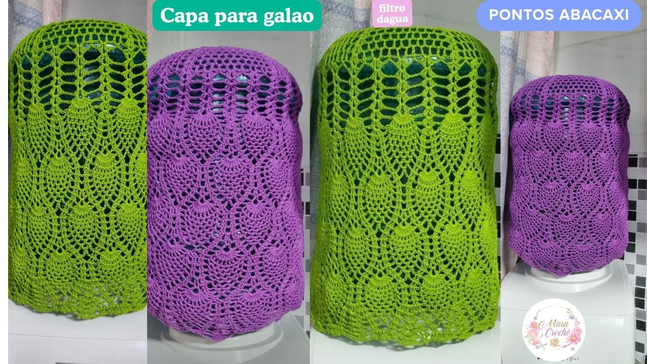 LINDA CAPA EM CROCHÊ PARA GALÃO DE AGUA PASSO A PASSO COMPLETO...