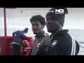 Survivors rescued by SOS Méditerranée mark New Year with hot meal