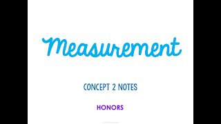 Unit 1 Science Foundations Concept 2 Notes HONORS *Updated*