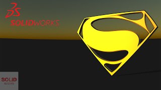 Superman Logo 3D Modeling - How To Use Spline Tool - SolidWorks