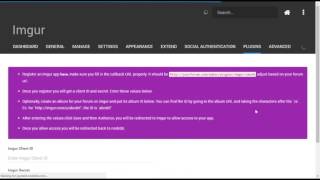 Setting up Imgur image upload service for NodeBB
