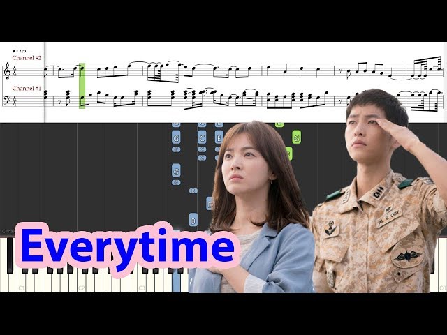 [Piano Tutorial] Everytime (Descendants of the Sun OST) - CHEN(첸), Punch(펀치) class=