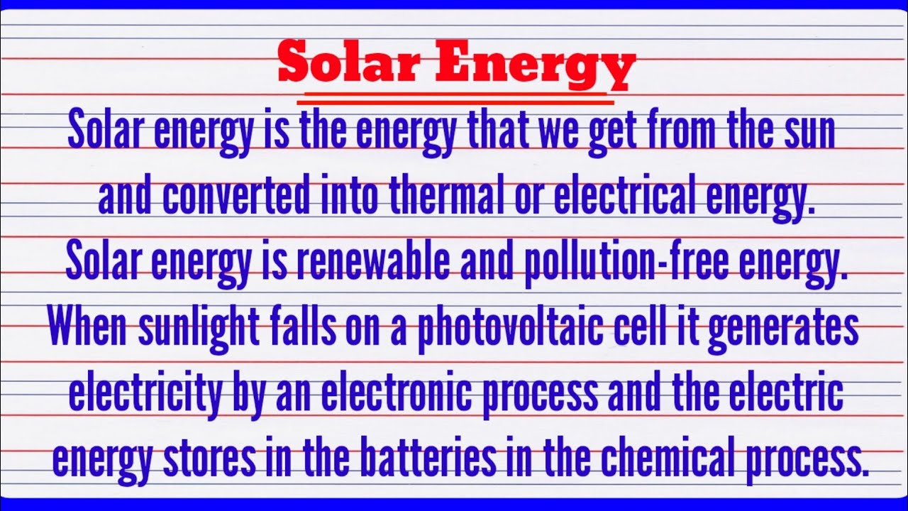 essay topics on solar energy