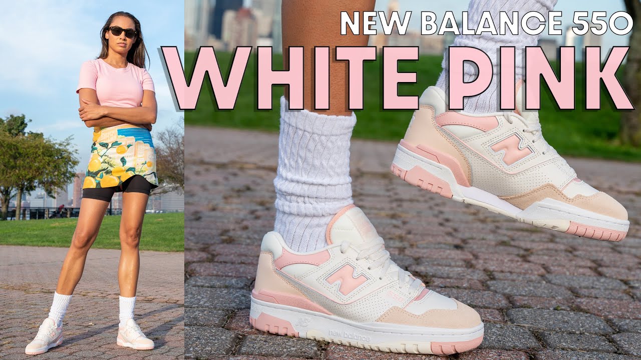 PRETTY IN PINK! New Balance 550 White Pink On Foot Review and How to ...