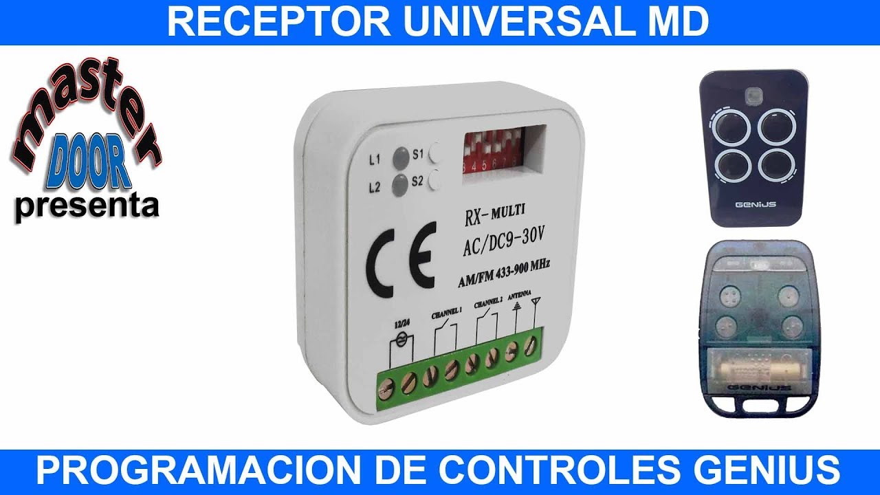 Programación de controles Genius en receptor universal MD YouTube